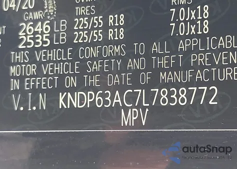 2020 Kia Sportage S from USA, damaged, VIN KNDP63AC7L7838772